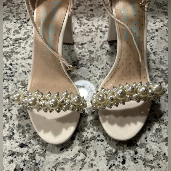 Kate Spade ♠️ Rosa Pearl leather Heels. - Picture 4 of 17